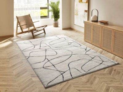 Tapis intérieur ATTICGO blanc rectangulaire géométrique 160x230 cm BLANCHE