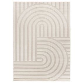 Tapis intérieur ATTICGO blanc rectangulaire scandinave 120x170 cm SNOWY