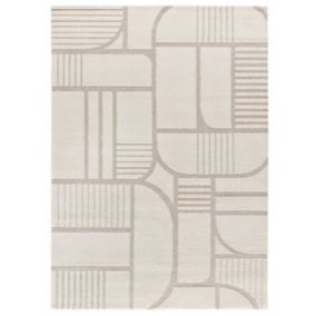 Tapis intérieur ATTICGO blanc rectangulaire scandinave 120x170 cm SNOWY