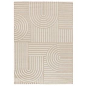 Tapis intérieur ATTICGO blanc rectangulaire scandinave 133x190 cm ZEN