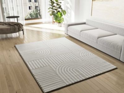 Tapis intérieur ATTICGO blanc rectangulaire scandinave 133x190 cm ZEN