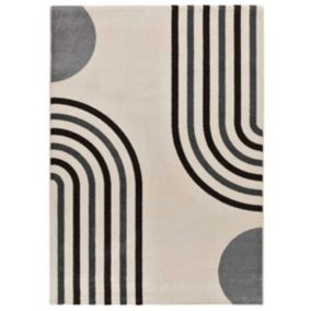 Tapis intérieur ATTICGO blanc rectangulaire scandinave 140x200 cm GARDEN