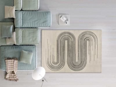 Tapis intérieur ATTICGO blanc rectangulaire scandinave 160x230 cm GARDEN