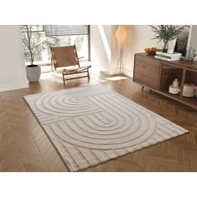 Tapis intérieur ATTICGO blanc rectangulaire scandinave 80x150 cm SNOWY