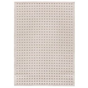 Tapis intérieur ATTICGO blanc rectangulaire scandinave avec relief 120x170 cm DIENA