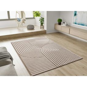 Tapis intérieur ATTICGO blanc rectangulaire scandinave avec relief 160x230 cm DIENA