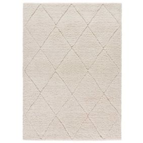 Tapis intérieur ATTICGO blanc rectangulaire shaggy 120x170 cm ATESA