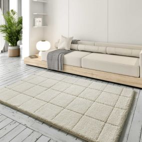 Tapis intérieur ATTICGO blanc rectangulaire shaggy 133x190 cm MOLIER