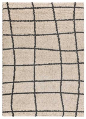 Tapis intérieur ATTICGO blanc rectangulaire shaggy scandinave 160x230 cm ATLAS