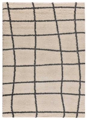 Tapis intérieur ATTICGO blanc rectangulaire shaggy scandinave 160x230 cm ATLAS