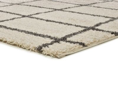 Tapis intérieur ATTICGO blanc rectangulaire shaggy scandinave 160x230 cm ATLAS