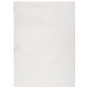 Tapis intérieur ATTICGO blanc rectangulaire shaggy uni 160x230 cm FOX