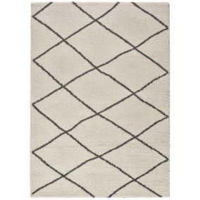 Tapis intérieur ATTICGO blanc rectangulaire éthnique 133x190 cm ATLAS