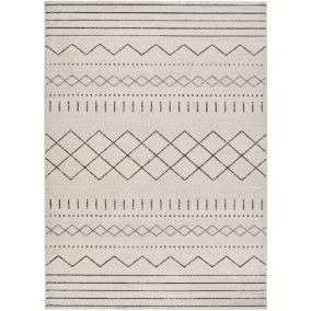 Tapis intérieur ATTICGO blanc rectangulaire éthnique 160x230 cm AKKA