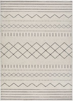 Tapis intérieur ATTICGO blanc rectangulaire éthnique 60x120 cm AKKA