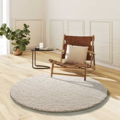 Tapis intérieur ATTICGO blanc rectangulaire uni 130x130 cm NORGE