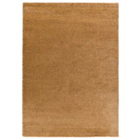 Tapis intérieur ATTICGO camel rectangulaire shaggy uni 120x180 cm ATLAS