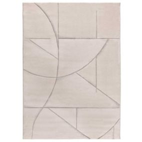 Tapis intérieur ATTICGO crème rectangulaire géométrique 120x170 cm LENA