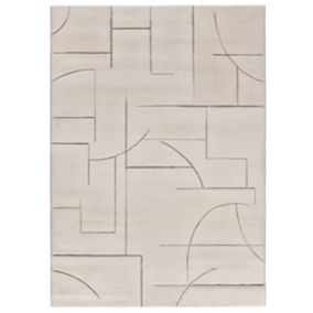 Tapis intérieur ATTICGO crème rectangulaire géométrique 160x230 cm LENA