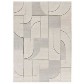 Tapis intérieur ATTICGO crème rectangulaire géométrique 160x230 cm LENA