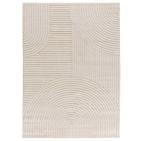 Tapis intérieur ATTICGO crème rectangulaire géometrique avec relief 120x170 cm VERONA