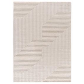 Tapis intérieur ATTICGO crème rectangulaire géometrique avec relief 120x170 cm VERONA