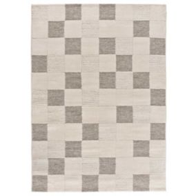 Tapis intérieur ATTICGO crème rectangulaire géometrique avec relief 120x170 cm VERONA