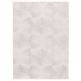 Tapis intérieur ATTICGO crème rectangulaire géometrique avec relief 160x230 cm ESTILO