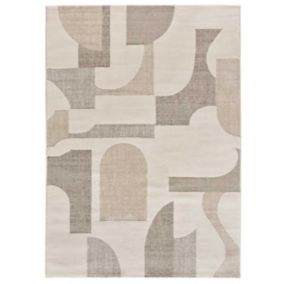 Tapis intérieur ATTICGO crème rectangulaire géometrique avec relief 160x230 cm VERONA