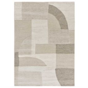 Tapis intérieur ATTICGO crème rectangulaire géometrique avec relief 160x230 cm VERONA