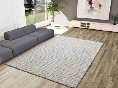 Tapis intérieur ATTICGO crème rectangulaire géometrique avec relief 60x110 cm ESTILO