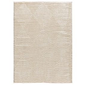 Tapis intérieur ATTICGO crème rectangulaire scandinave 140x200 cm LIMA