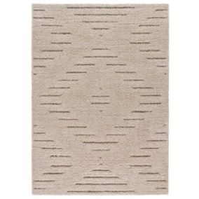 Tapis intérieur ATTICGO crème rectangulaire shaggy 120x170 cm ATESA