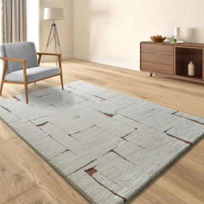 Tapis intérieur ATTICGO crème / rouille rectangulaire scandinave 200x290 cm CANDELA