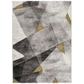 Tapis intérieur ATTICGO gris rectangulaire abstrait 120x170 cm BIANCA