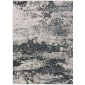 Tapis intérieur ATTICGO gris rectangulaire abstrait 80x150 cm AGATA