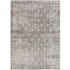 Tapis intérieur ATTICGO gris rectangulaire géométrique 140x200 cm PAULA