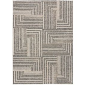 Tapis intérieur ATTICGO gris rectangulaire géométrique 140x200 cm PAULA