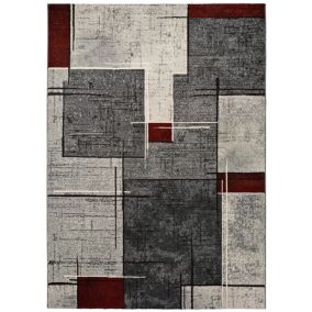 Tapis intérieur ATTICGO gris rectangulaire moderne 140x200 cm DREAMS