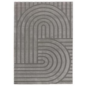 Tapis intérieur ATTICGO gris rectangulaire scandinave 120x170 cm SNOWY