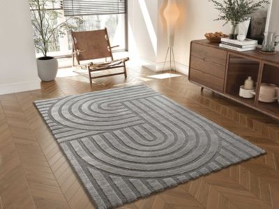 Tapis intérieur ATTICGO gris rectangulaire scandinave 80x150 cm SNOWY