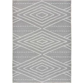 Tapis intérieur ATTICGO gris rectangulaire éthnique 120x170 cm LUX