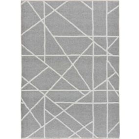 Tapis intérieur ATTICGO gris rectangulaire éthnique 120x170 cm LUX