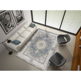 Tapis intérieur ATTICGO gris rectangulaire vintage 140x200 cm NEILA