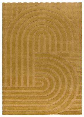 Tapis intérieur ATTICGO moutarde rectangulaire scandinave 120x170 cm SNOWY