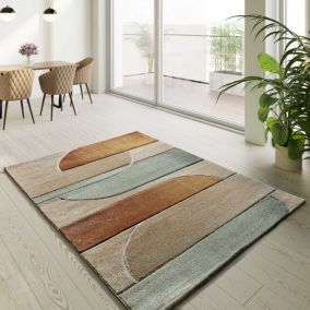 Tapis intérieur ATTICGO multicolore rectangulaire abstrait 80x150 cm SORA