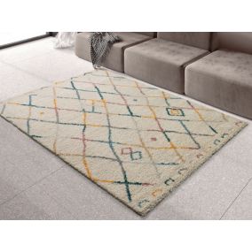 Tapis intérieur ATTICGO multicolore rectangulaire berbère 80x150 cm ULAI