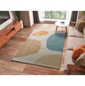 Tapis intérieur ATTICGO multicolore rectangulaire formes organiques 140x200 cm NEW YORK