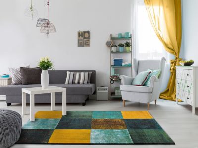Tapis intérieur ATTICGO multicolore rectangulaire géométrique 60x120 cm MOAR