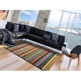 Tapis intérieur ATTICGO multicolore rectangulaire éthnique 120x170 cm MOAR